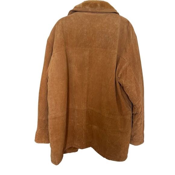 Joseph Barry Men's Vintage Suede Shearling Lined Chore Jacket Tan Size 2XL - Picture 2 of 13